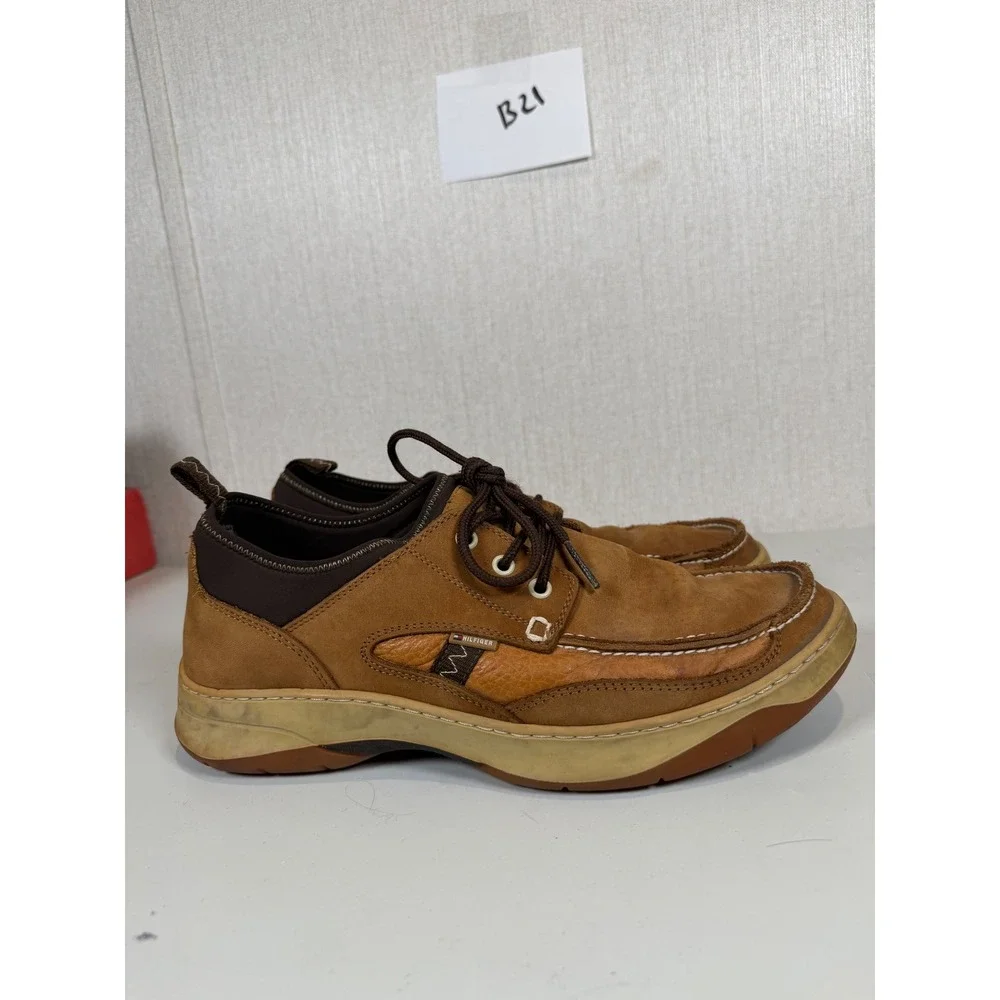 Tommy Hilfiger  brown‎ leather boat shoes men size us 11